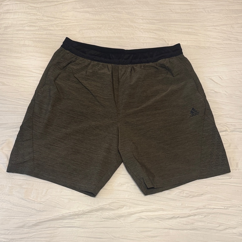 Adidas Men's Dark Green Athletic Shorts